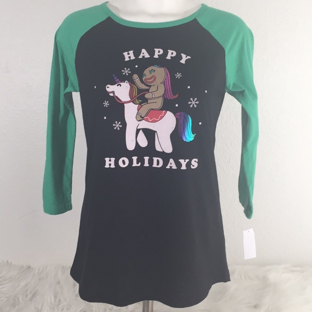 Joe Boxer Juniors Christmas T-Shirt Happy Holidays
